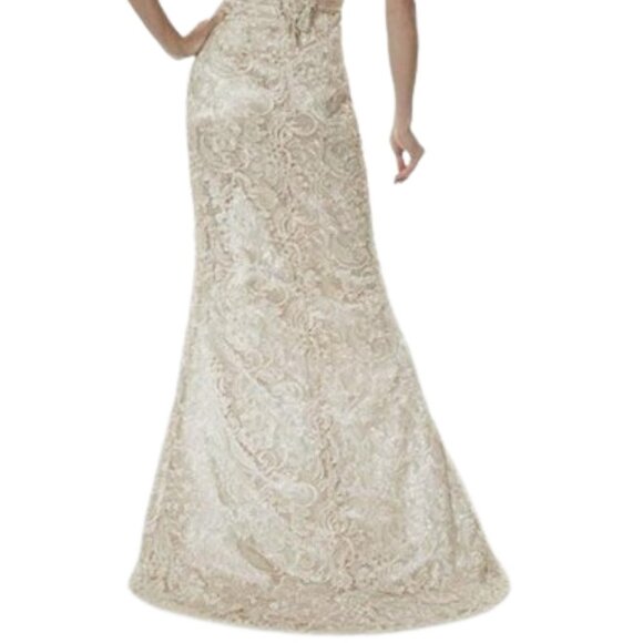 SALE NWT Christina Wu Elegance 20176 Lace Mother of the Bride Dress Cream Size 8 - Picture 4 of 9